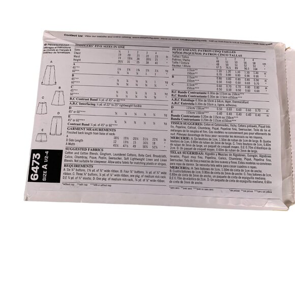 Simplicity Pattern 6473 Easy Dress Top Shorts Pants Size A Toddler 6 Mos - 4 VTG - Picture 3 of 4